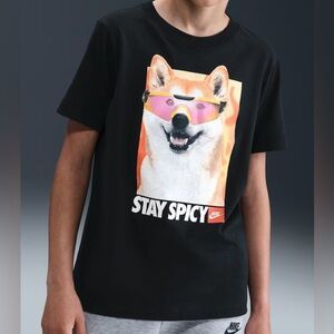 Nike Kids Black 'Stay Spicy' Dog Graphic Tee